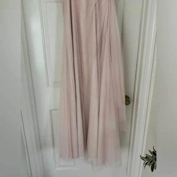 Blush pink Monique Lhuillier tulle bridesmaid dress - Picture 10 of 15